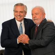 Argentinas president Aberto Fernandez och Lula da Silva.