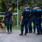 Polis på plats i Arlöv. 