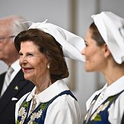 Drottningen i samband med nationaldagsfirandet på Kungliga slottet.