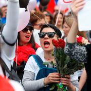 Bild från demonstrationen i dag.