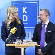  Kristdemokraternas partiledare Ebba Busch och Johan Ingerö.