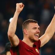 Edin Dzeko efter segern mot Barcelona.