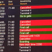 Inställda flygningar på Arlanda. 