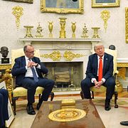 Tysklands förbundskansler Friedrich Merz och USA:s president Donald Trump, arkivbild.