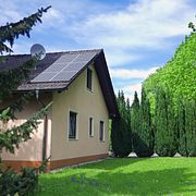 Solar panels on the roof of an apartment house