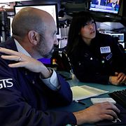 Investerare på Wall Street. Illustrationsbild.