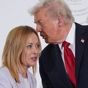 Meloni och Trump i oktober förra året.