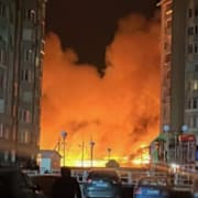 Bilder från nattens attacker i Kyiv.