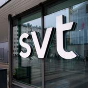 Exteriör och logga på SVT, Sveriges television. 