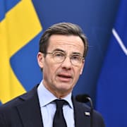 Statsminister Ulf Kristersson (M)  under en pressbriefing om säkerhetsläget, i regeringens pressrum på Rosenbad. 