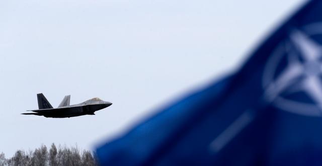 Amerikanskt F-22-plan under Natoövning i Litauen. INTS KALNINS