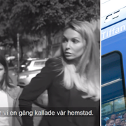 Skärmdump från reklamfilmen t.v. Tiffany Persson t.h.