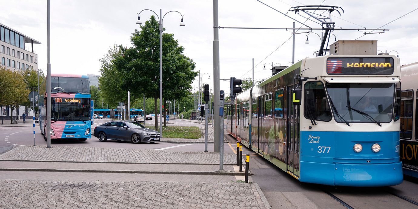 Arkivbild av en av Göteborgs spårvagnar.