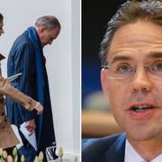 Trumps ekonomiske rådgivare Larry Kudlow och EU-kommissionens vice ordförande Jyrki Katainen. 