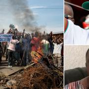 Demonstranter, Jean Minani och Pierre Nkurunziza