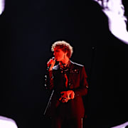 Greczula med bidraget "Half of Me" under fredagskvällens genrep inför deltävling 1 av Melodifestivalen 2026.