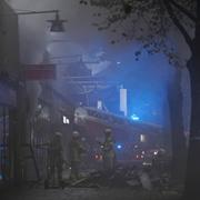 Bild från branden på onsdagsmorgonen i Annedal, Göteborg.