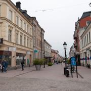 Storgatan i Nyköping sedd från Stora Torget.