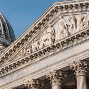 Senatsidan av kongressbyggnaden i Washington. 