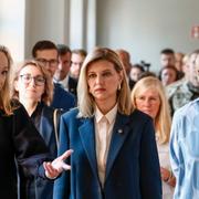 Sofia Palmquist, vd för Aleris, Ukrainas första dam Olena Zelenska och Birgitta Ed, statsministerfru, på lördagen. 