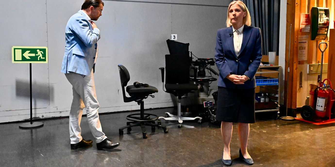 Sverigedemokraternas partiledare Jimmie Åkesson och Socialdemokraternas partiledare Magdalena Andersson.