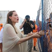 Angelina Jolie vid FN-läget i Colombia 2019. 