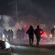 En bild från Teheran i samband med de stora protesterna i landet. 