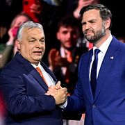 Ungerns premiärminister Viktor Orbán och USA:s vicepresident JD Vance i Budapest på tisdagen.
