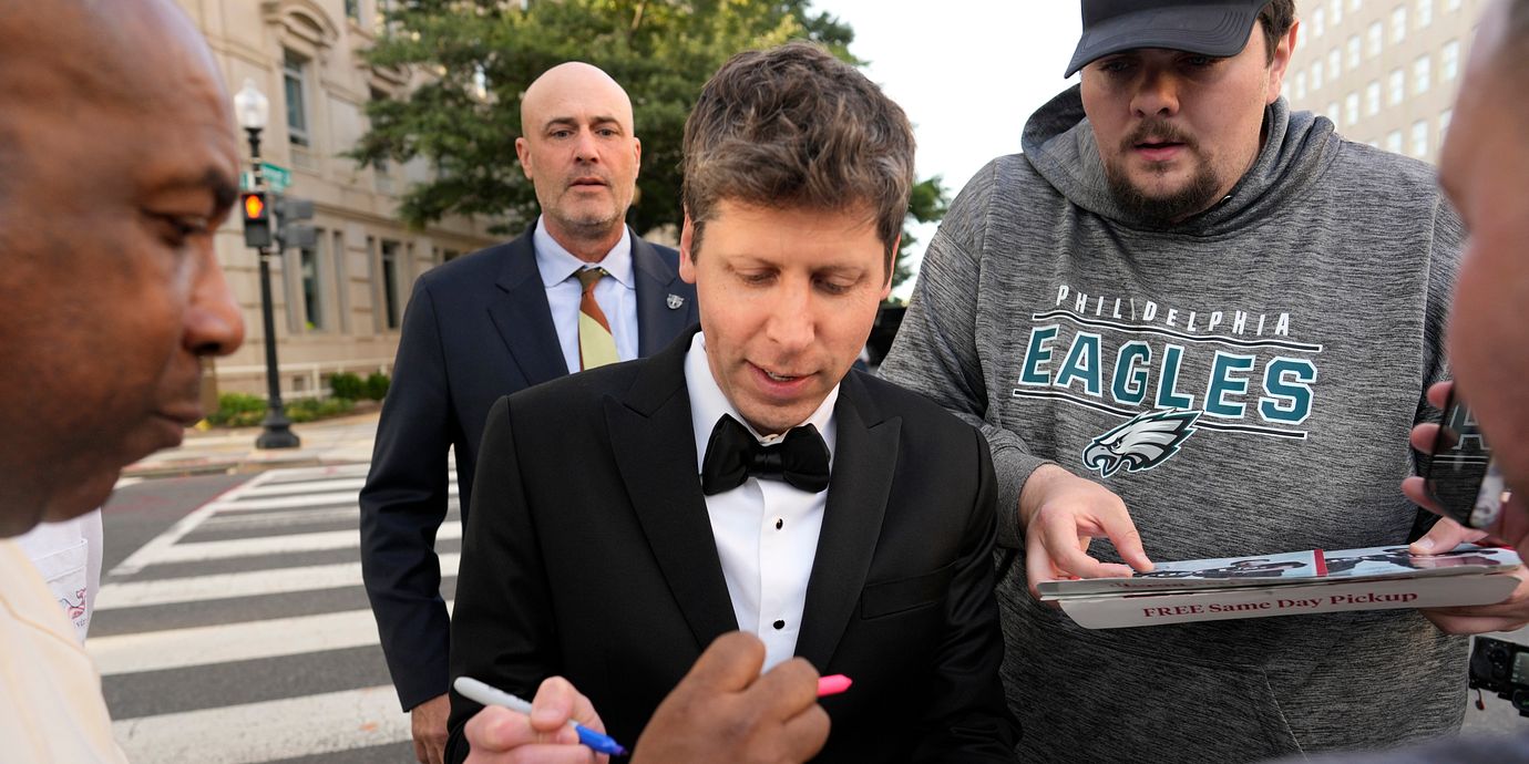 Open AI:s vd Sam Altman utanför Vita huset förra veckan.