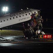 Det krockade flygplanet på La Guardia-flygplatsen i New York.