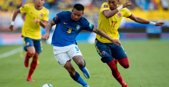 Matchen mellan Brasilien och Colombia slutade 0–0. Fernando Vergara / TT NYHETSBYRÅN