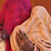 En indisk kvinna i Rajasthan i samband med valet i maj 2019.
