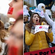 Abortmotståndare demonstrerar i USA och Bolivia.