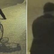 Polisens bilder på den misstänkte gärningsmannen. 