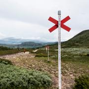  Fjällvandringsled mellan Storulvån och Blåhammaren i Jämtlandsfjällen.
