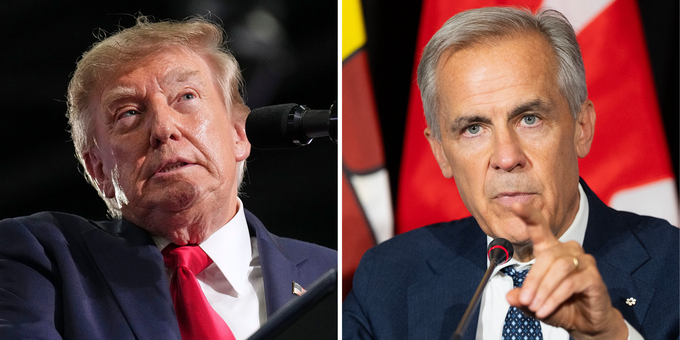 USA:s president Donald Trump och Kanadas premiärminister Mark Carney.
