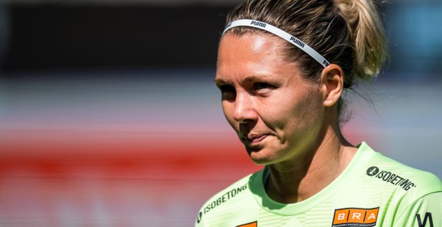 Landslagsmålvakten Hanna Falk tappade in 1–0 för Häcken.  MATHIAS BERGELD / BILDBYRÅN