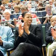 Anders Wallner, Alice Bah Kuhnke och Gustav Fridolin under Miljöpartiets kongress i Örebro i går