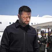 Zelenskyj anländer till Ankara för ett Natomöte den 7 juli.