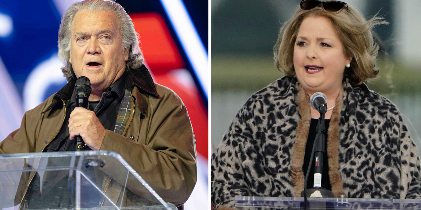 Steve Bannon och Amy Kremer, två av undertecknarna av brevet.