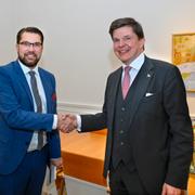 SD-ledaren Jimmie Åkesson och  talman Andreas Norlén. 