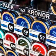 Snus till försäljning.