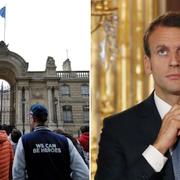 Turister samlas framför Elysépalatset i Paris/Emmanuel Macron