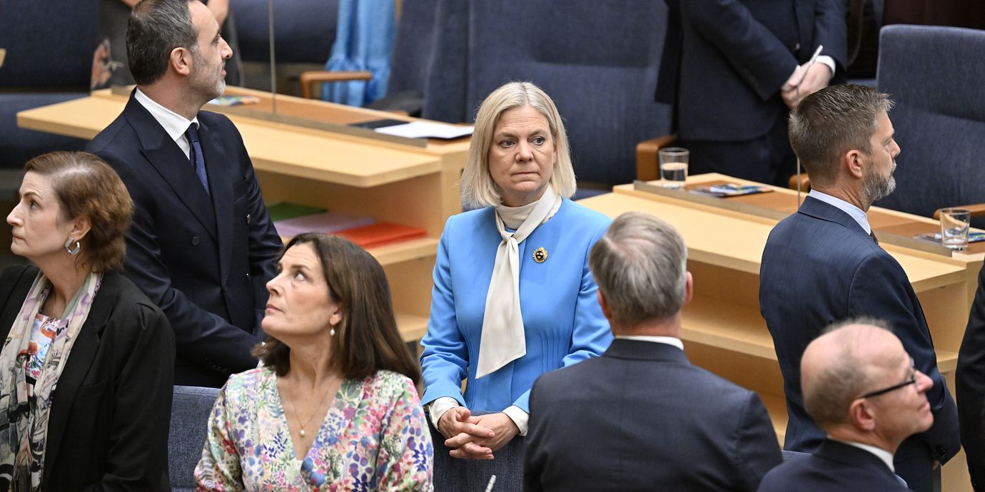 Arkivbild: Socialdemokraternas partiledare Magdalena Andersson (S) vid riksmötets öppnande i riksdagens kammare.