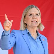 Andersson (S) i ett första maj-tal i Sundbyberg.