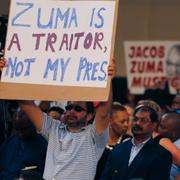 Arkivbild: Förra veckan protesterade demonstranter mot president Jacob Zuma i Johannesburg. 