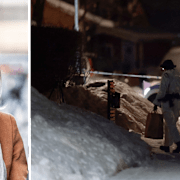 Rättspsykiatrikern Marianne Kristiansson/Polis vid mordplatsen i Boden.