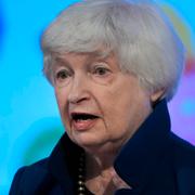 USA:s finansminister Janet Yellen vid ett sidomöte inför G20-mötet i Indien som inleds på måndag. 