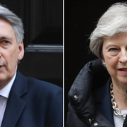 Storbritanniens finansminister Philip Hammond och premiärminister Theresa May. 