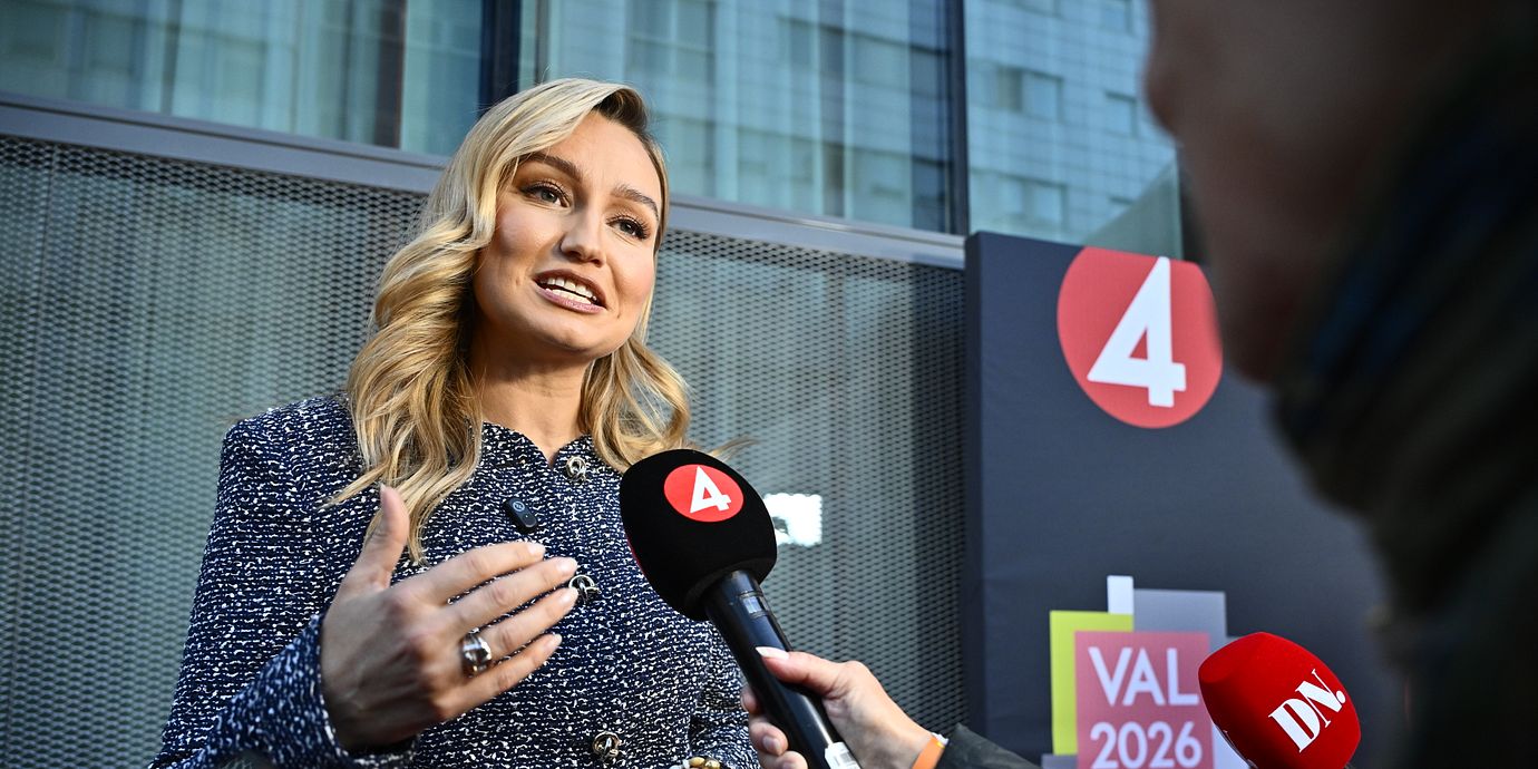 Ebba Busch inför partiledardebatten i TV4, 10 september.